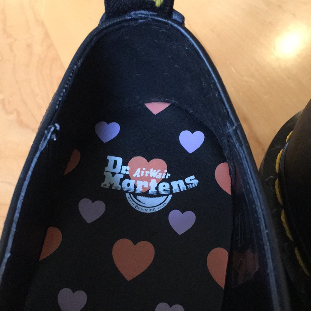 Dr. Martens 1461 Leather Heart Platform Shoes - Picture 7 of 16